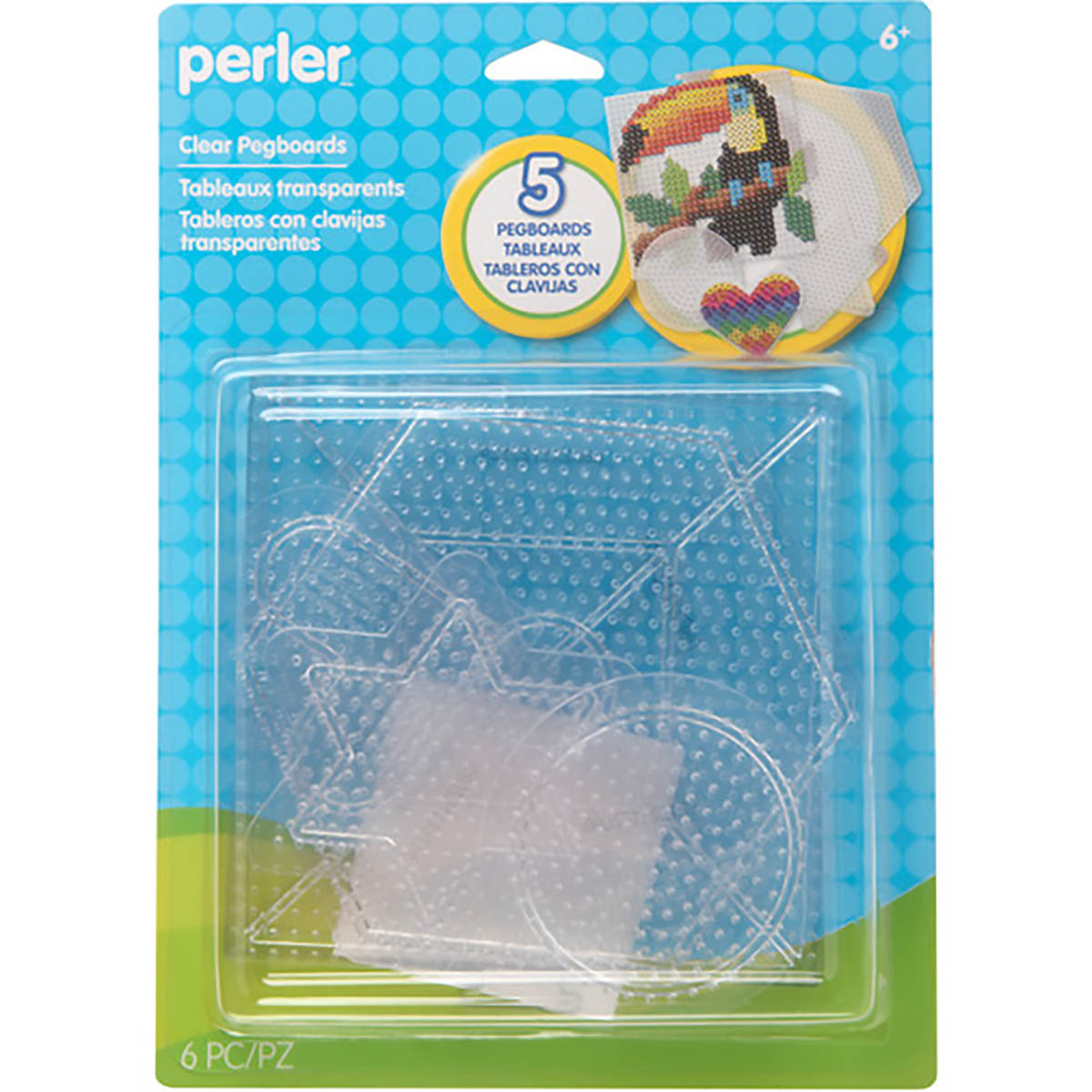Small & Large Basic Shapes Clear Pegboards - 5 Ct