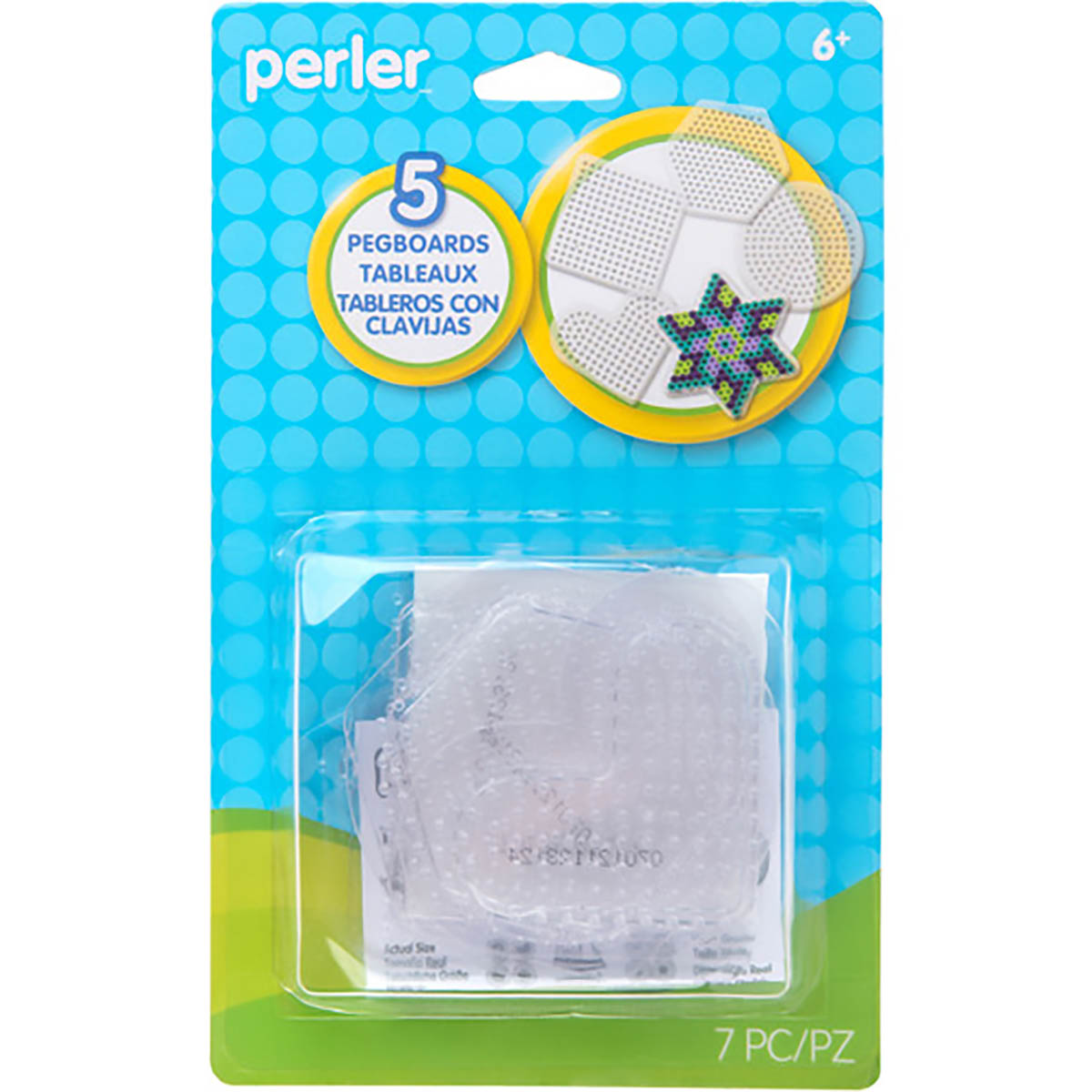 Small Basic Shapes Clear Pegboards - 5 Ct