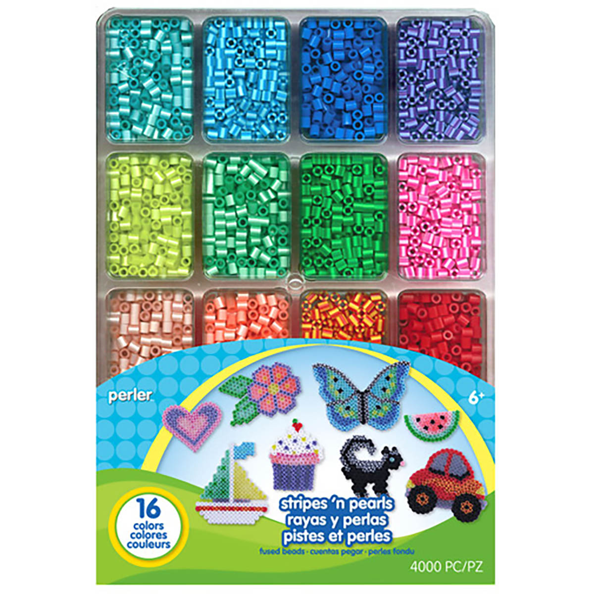 Stripes 'n Pearls Perler Bead Tray