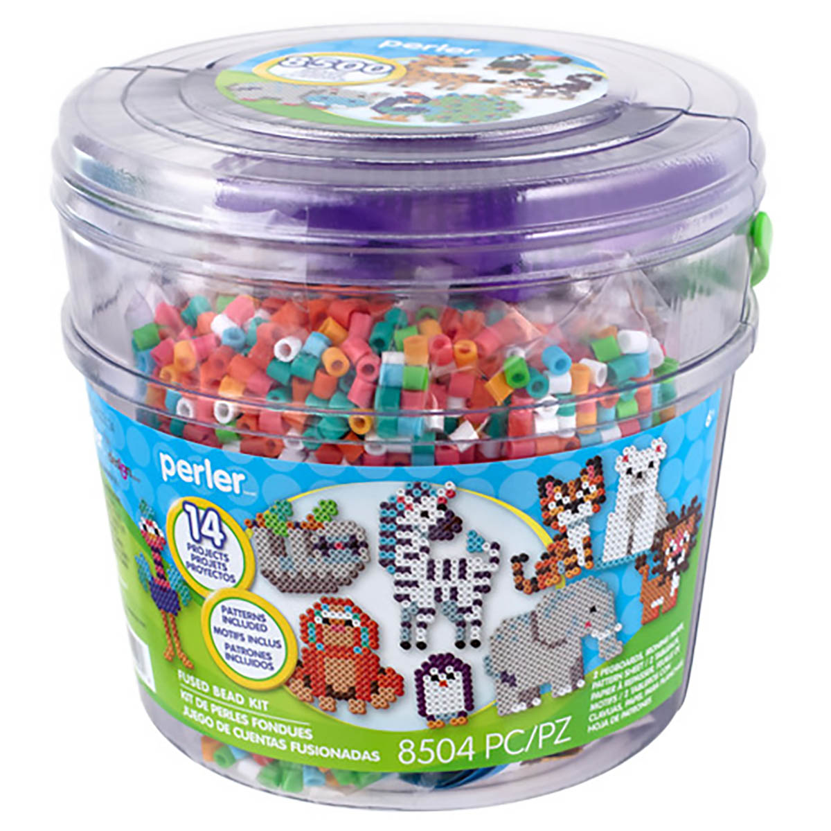 Perler Day at the Zoo Fused Bead Activity Bucket